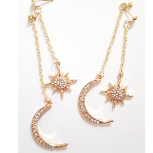 LAST!🌌Celestial Moon & Stars Statement Earrings - Picture 5 of 7